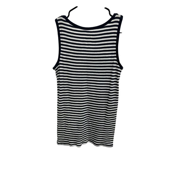 Major League Fitness Tampa Bay Rays Striped Sleeveless Tank Top Sz Large Navy - Picture 2 of 8